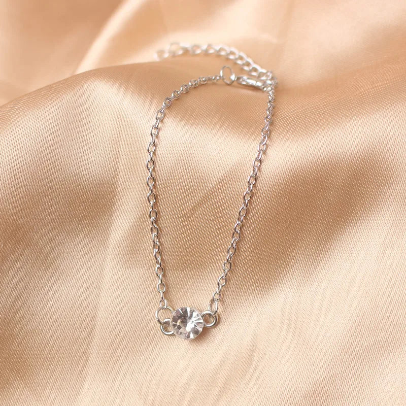 Minimalism Crystal Women Bracelets Gold Color Chain Short Small Bangles for Ladies bracelet femme Fashion Hand Jewelry