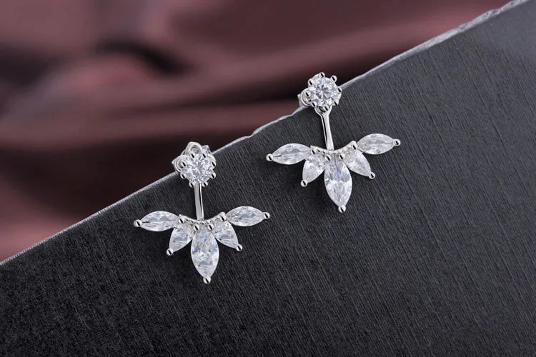 925 Pure Silver Stud Earring Neckband Zircon Earrings Accessories Personalized Fashion Female Honey Summer Gift