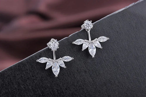 925 Pure Silver Stud Earring Neckband Zircon Earrings Accessories Personalized Fashion Female Honey Summer Gift