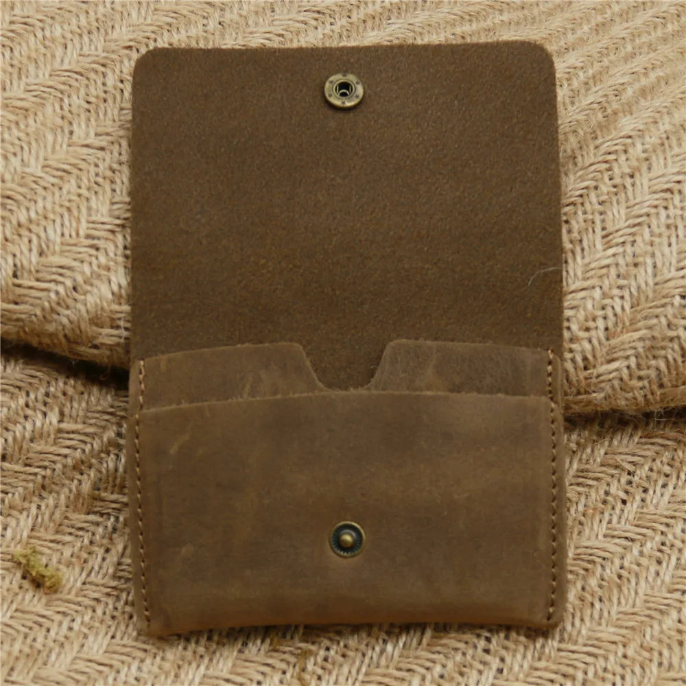 100% Genuine Leather Card Holder Wallet Minimalist 100% Cowhide Leather Wallet Men for Cards