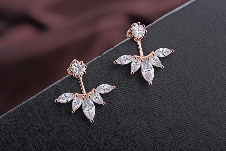 925 Pure Silver Stud Earring Neckband Zircon Earrings Accessories Personalized Fashion Female Honey Summer Gift