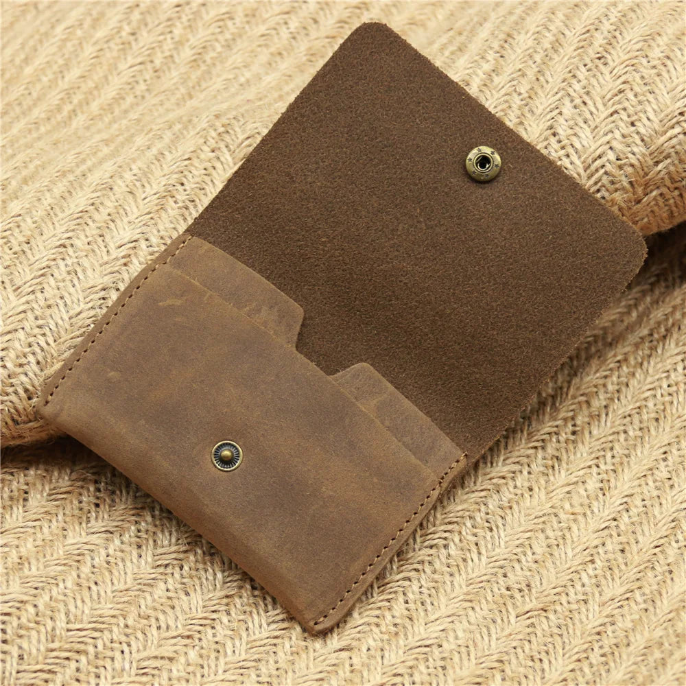 100% Genuine Leather Card Holder Wallet Minimalist 100% Cowhide Leather Wallet Men for Cards