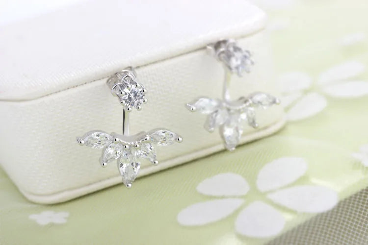 925 Pure Silver Stud Earring Neckband Zircon Earrings Accessories Personalized Fashion Female Honey Summer Gift