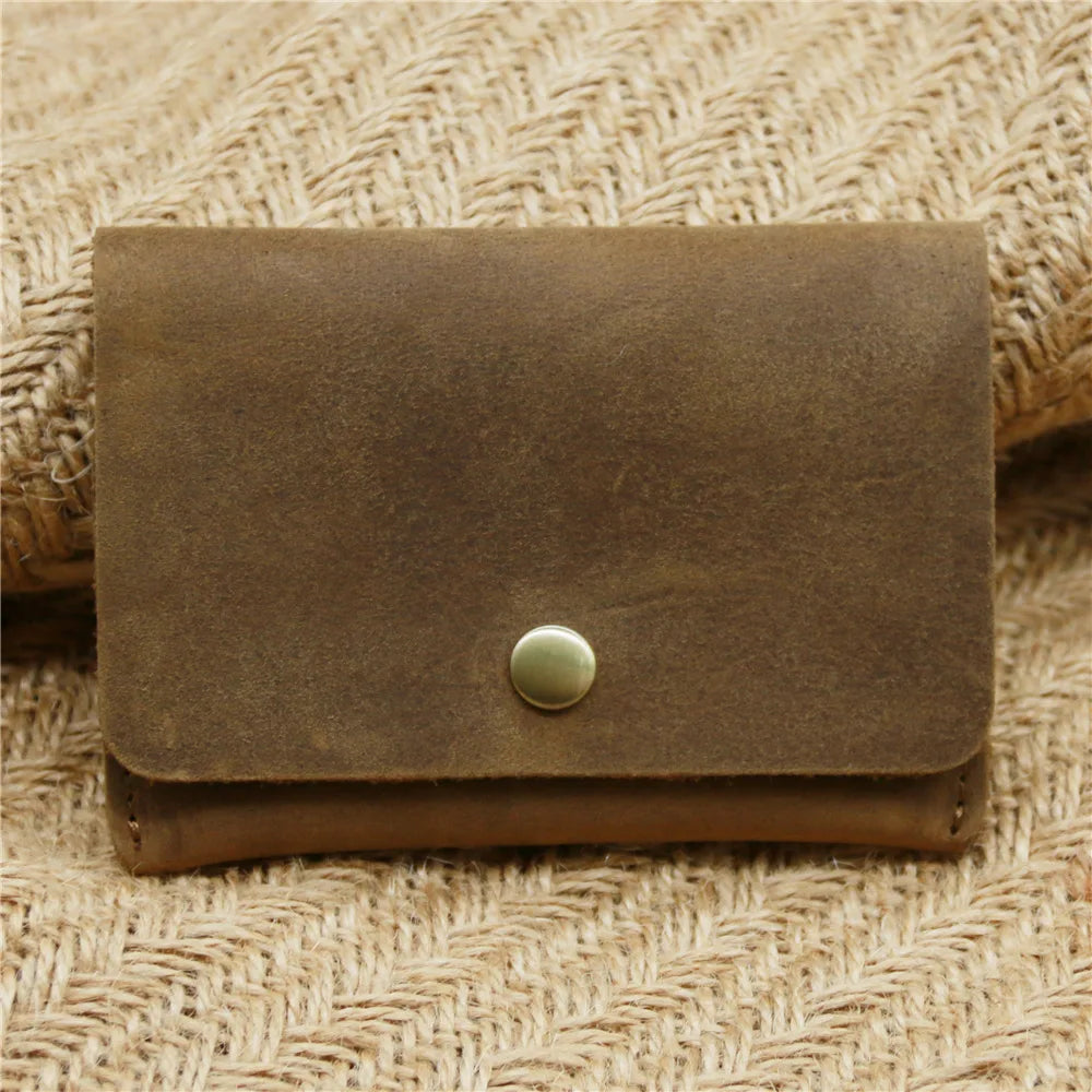 100% Genuine Leather Card Holder Wallet Minimalist 100% Cowhide Leather Wallet Men for Cards