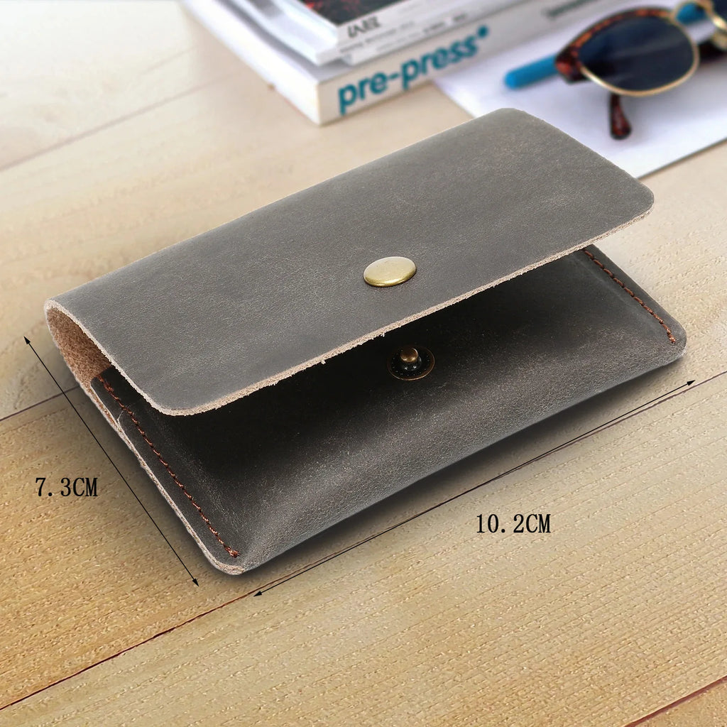 100% Genuine Leather Card Holder Wallet Minimalist 100% Cowhide Leather Wallet Men for Cards