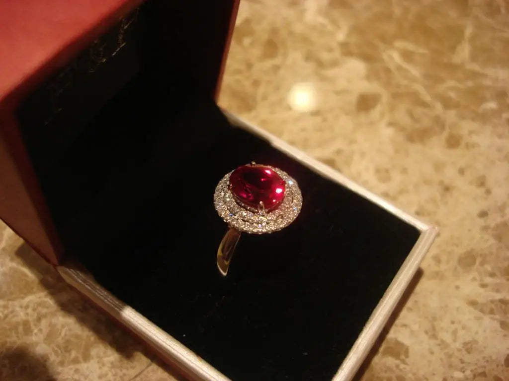 Designer Original Diamond Ruby Adjustable Engagement Rings for Women Retro Light Luxury Charm Ladies Brand Silver Jewelry