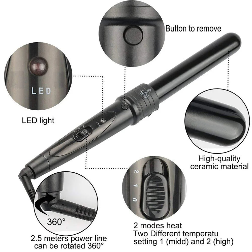 5 in 1 Hair Curling Iron Multifunctional barrel Rotating Professional salon Hair Curler