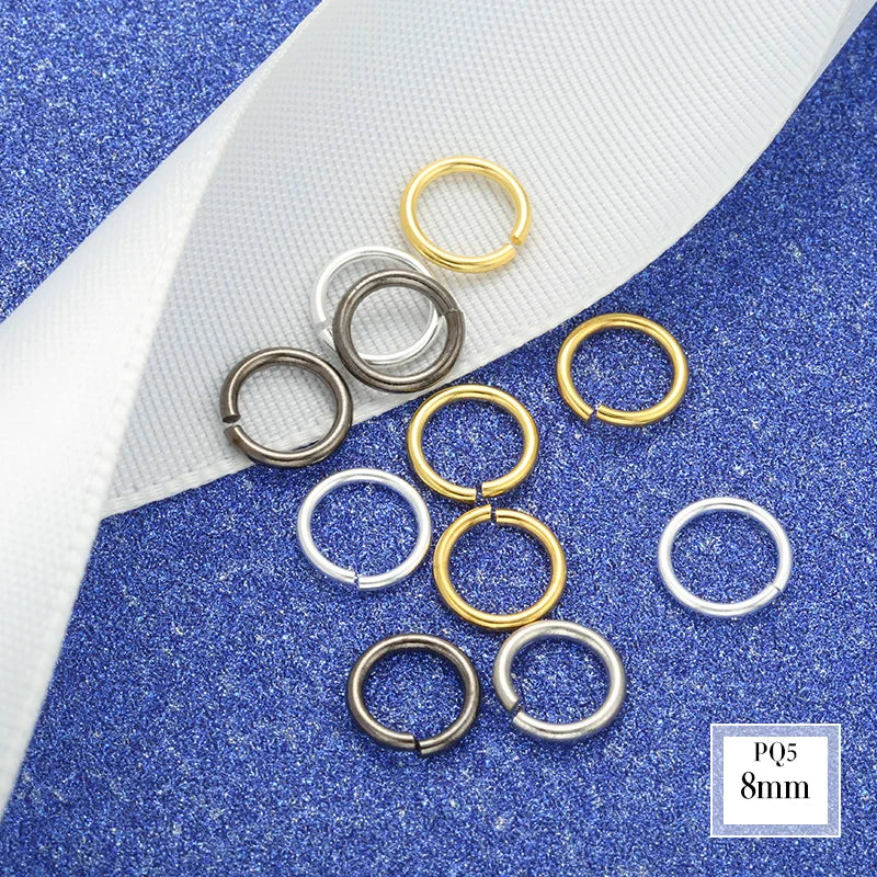 ZHUKOU 200pcs/lot 4 5 6 7 8 Jump Rings Gold color Split Rings Connectors For Diy Jewelry Finding Making Accessories Wholesale