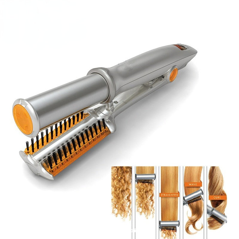 Professional Hairs Curler Straighter Rotating Hair Brush Curler Styler Hair Styling Tools Curling Iron Straighting Brush 2 In 1