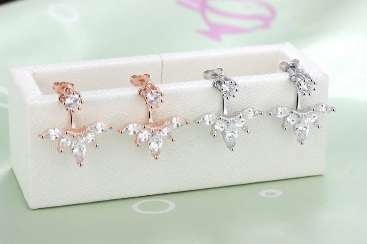 925 Pure Silver Stud Earring Neckband Zircon Earrings Accessories Personalized Fashion Female Honey Summer Gift