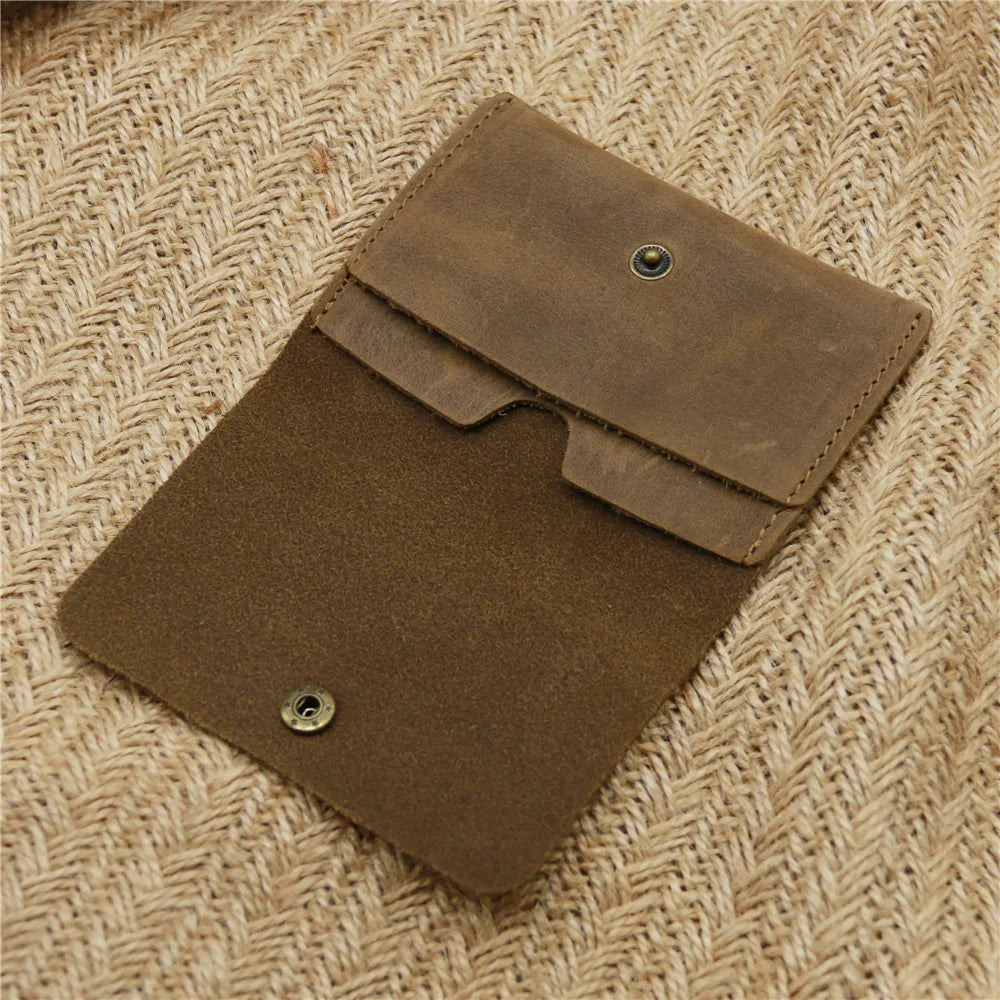 100% Genuine Leather Card Holder Wallet Minimalist 100% Cowhide Leather Wallet Men for Cards