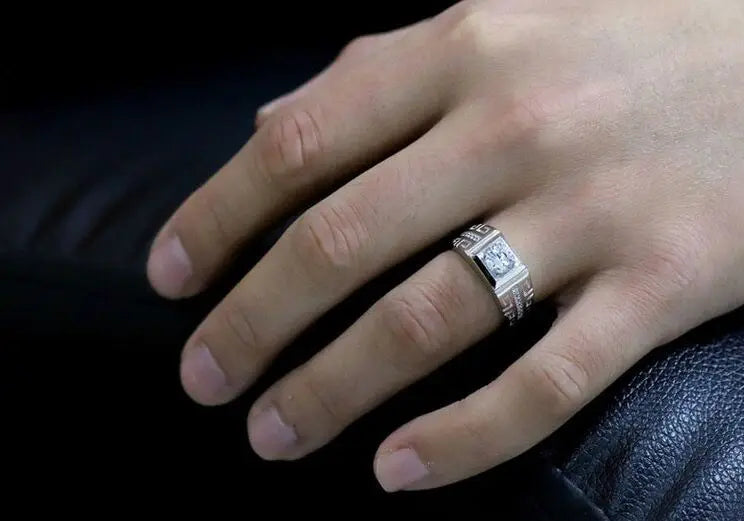 Luxury 925 Sterling Silver Rings For men women crystal adjustable size Fashion Gifts engagement wedding nice noble Jewelry
