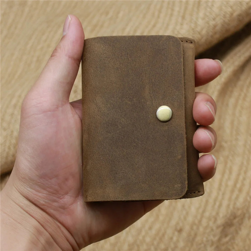 100% Genuine Leather Card Holder Wallet Minimalist 100% Cowhide Leather Wallet Men for Cards