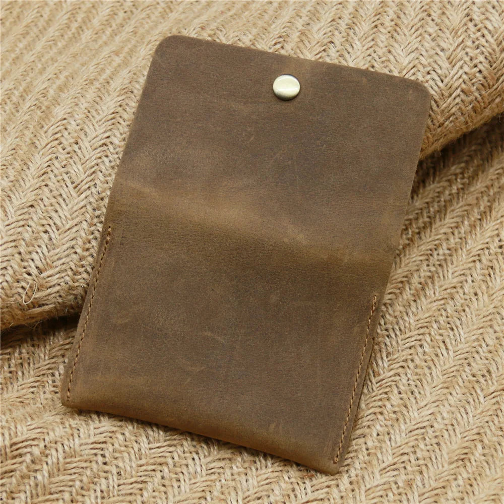 100% Genuine Leather Card Holder Wallet Minimalist 100% Cowhide Leather Wallet Men for Cards