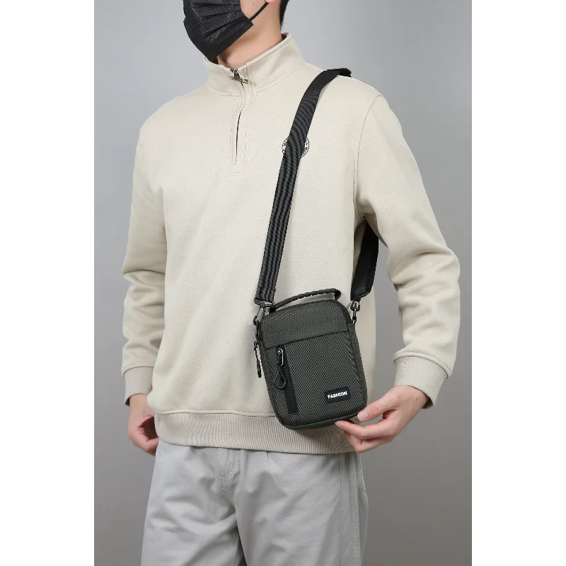 Men's Crossbody Bag Multi-Pocket Large Capacity Waterproof Oxford Shoulder Sling Pouch Business Travel Daily Commute Organizer