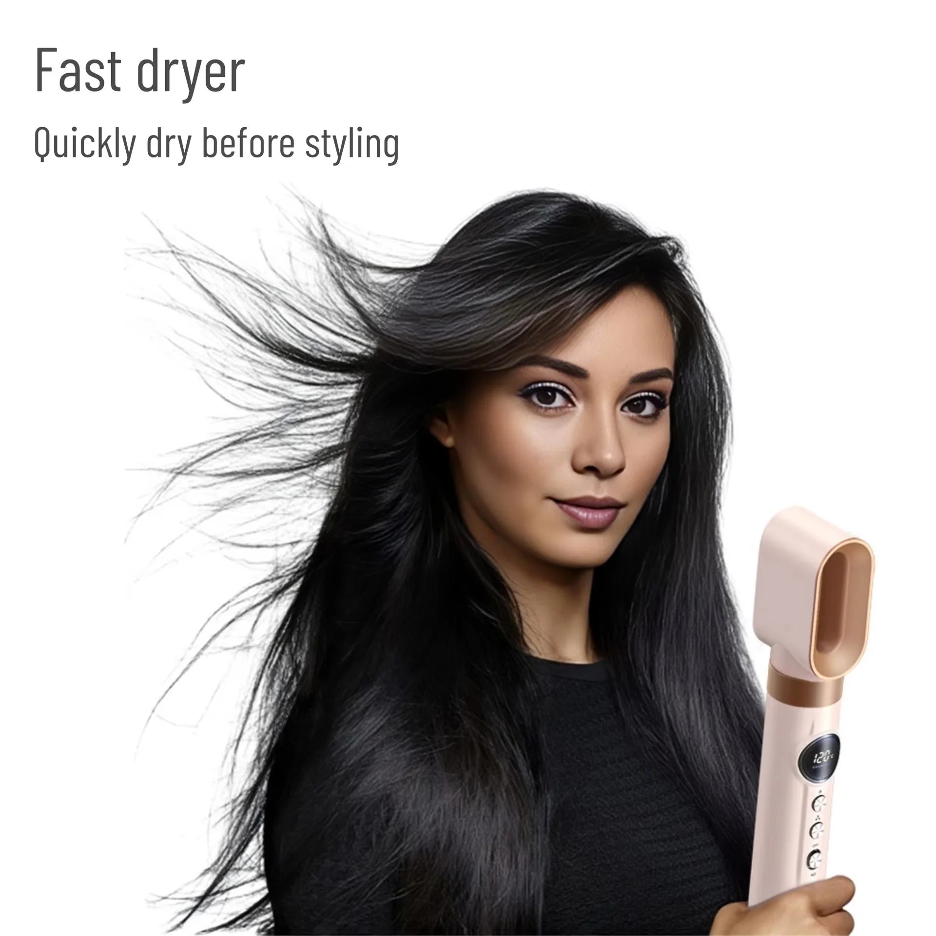 Premium 6 In 1 Hair Styler Professional High Power Hair Dryer Hot Air Brush Curling Barrel Multi Functional Hair Styling Tool