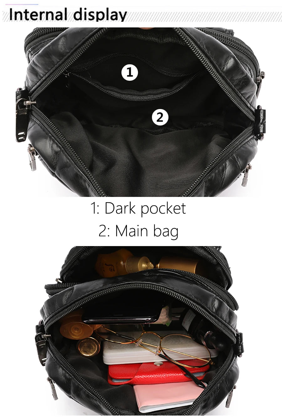 Many Pockets Shoulder Crossbody Bags for Women 2022 Brand Designr Soft Leather Handbags Leisure Style Ladies Messenger Bags Sac