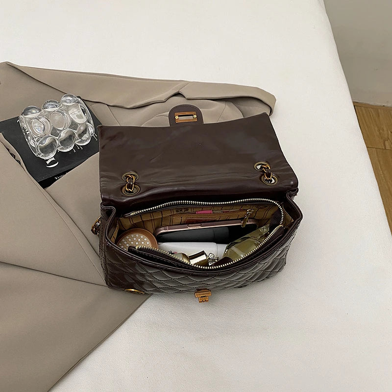 Stylish Leather Crossbody Bag for Women Ladies Luxury Brand Famous Designer Handbag Classic Elegant Fashion Accessory