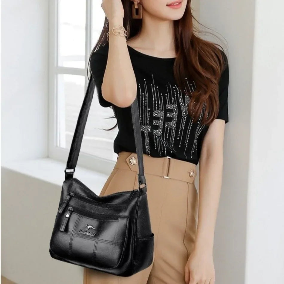 High Quality Soft Leather Luxury Purses and Handbags Women's Bag Designer Multi-pocket Crossbody Shoulder Bag for Women 2024 Sac