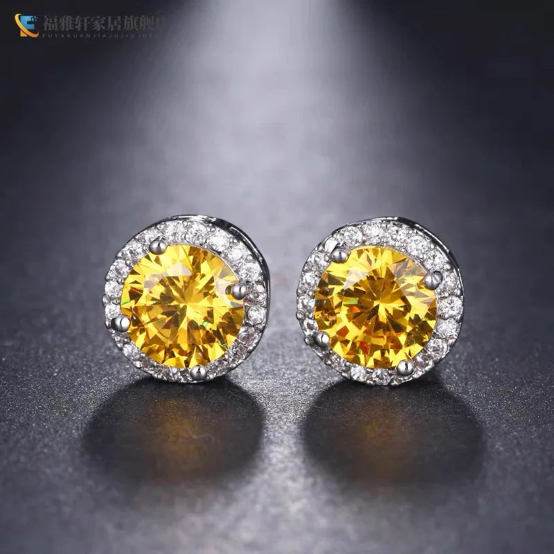 Zircon Earring Stud for Women And Men S925 Sterling Silver 18K Plating Earrings D Color VVS1 As Shinning As Diamond Jewelry