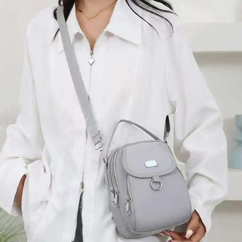 Fashion Simple Oxford Women's Crossbody Bag with Multiple Zipper Pockets Casual Mini Shoulder Bag with Chic Design for Daily Use