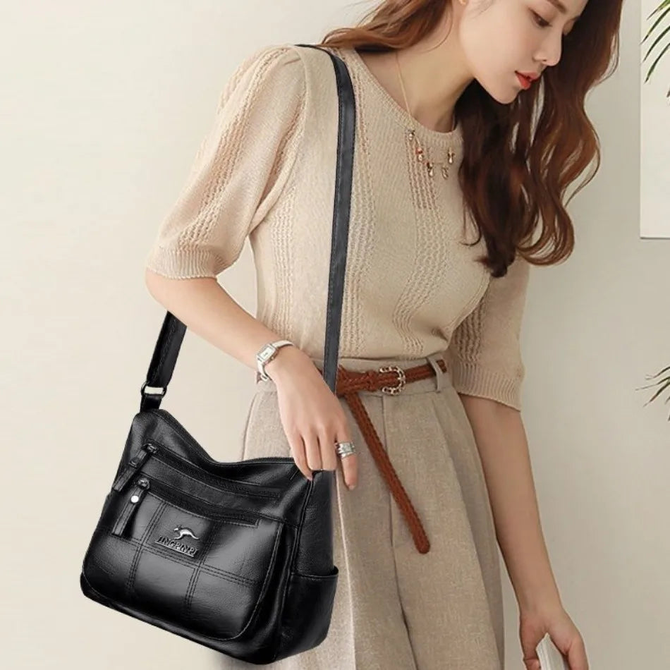 High Quality Soft Leather Luxury Purses and Handbags Women's Bag Designer Multi-pocket Crossbody Shoulder Bag for Women 2024 Sac