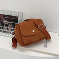 New Corduroy Striped Crossbody Bag Simple Design Solid Colour Shoulder Bags Adjustable Strap Lady's Square Bag for Casual Wear