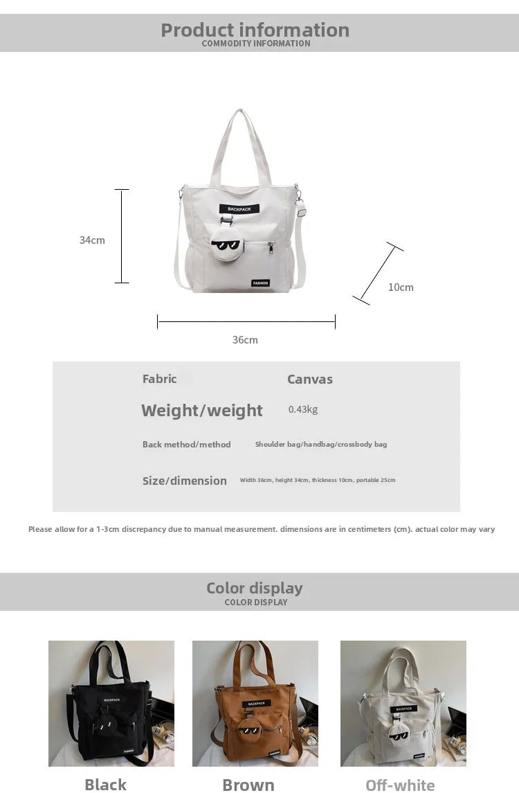 Trendy Crossbody Shoulder Bags for Women Large Capacity Commutre Tote Bag College Style Texture Versatile and Simple Storage Bag