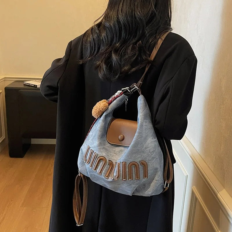 2026 Brown Suede Convertible Tote Backpack, Large Capacity 3-in-1 Work Bag, Adjustable Crossbody Shoulder Bag for Women Commute