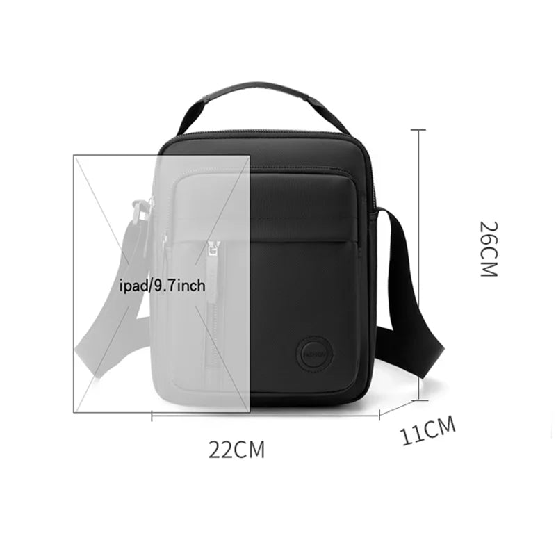 Men's Crossbody Bag - Multi-Compartment Business Shoulder Bag with Adjustable Strap, Compact Design for Travel & Everyday Use