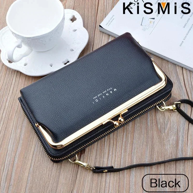 Ladies Crossbody Bag Double Layer PU Leather Handbag for Women Casual Shoulder Purse Wallet Clutch Everyday Use Travel