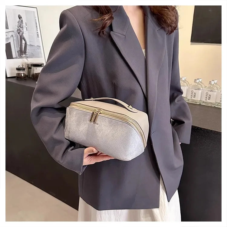 PU Suede Makeup Bag 2026 New Handheld Storage Bag Travel Makeup Bag