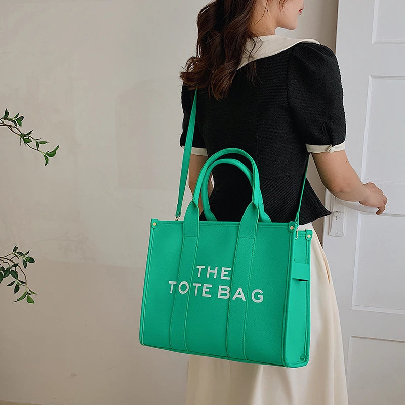 The tote bag For Women Crossbody Female Handbag New Solid Words Lette Leisure Large Bag,Luxury Fashion bag,designer bag for PU