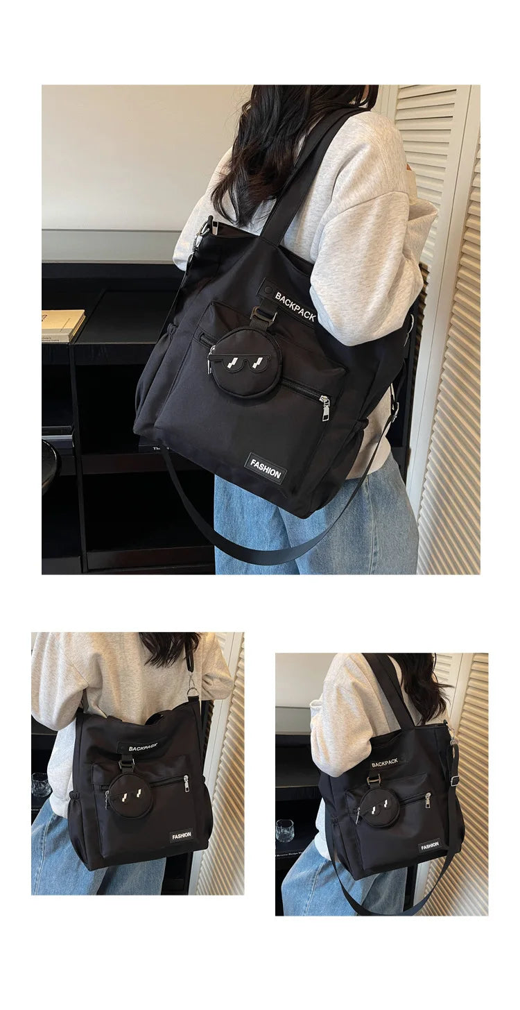 Trendy Crossbody Shoulder Bags for Women Large Capacity Commutre Tote Bag College Style Texture Versatile and Simple Storage Bag