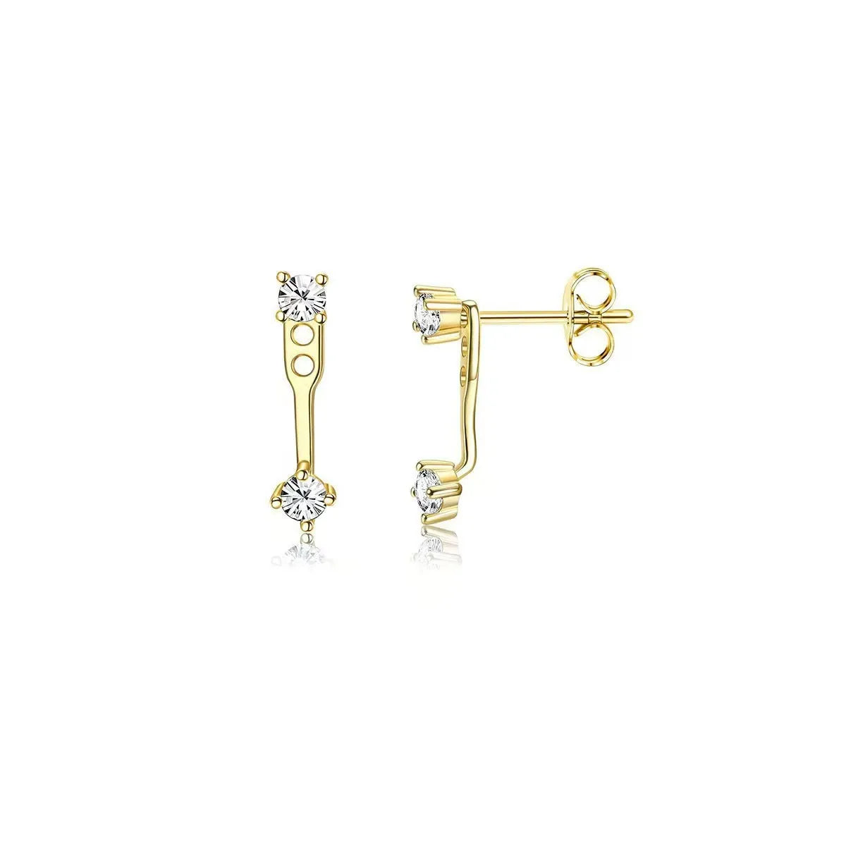 Dazzling Zircon Back Hanging Earring Stud Jackets Earrings For Women Niche Design Daily Accessories  Party Wedding Jewelry Gift