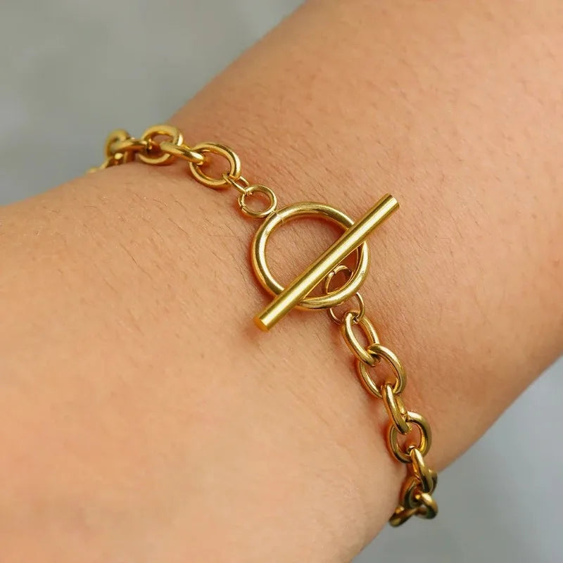 Simple Fashion Stainless Steel Bracelets Minimalist Design OT Buckle Chain Non-fading High-quality Bracelets for Women Jewelry
