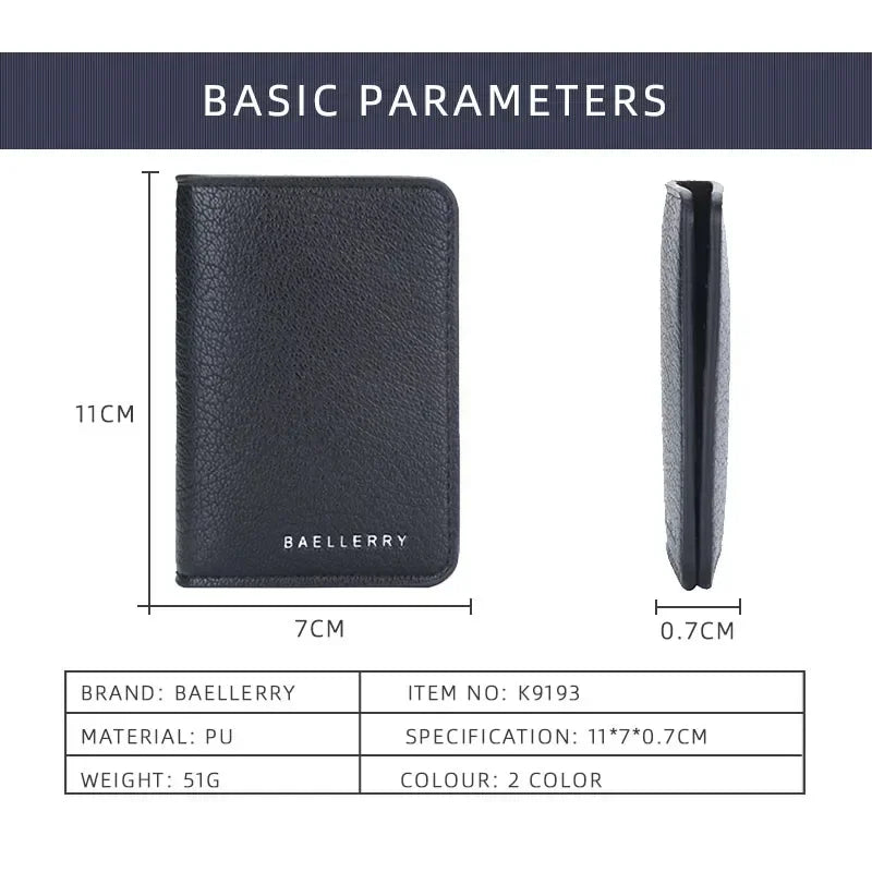 Men's Minimalist Leather Card Wallet Slim Thin Soft Purse Small Credit Card Holder Bank ID Mini Organizer for Men
