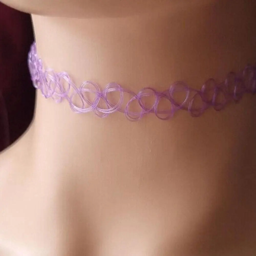 Fashion Stretch Braided Fish Thread Retro Necklace Vintage Elastic Tattoo Choker Choker Necklace