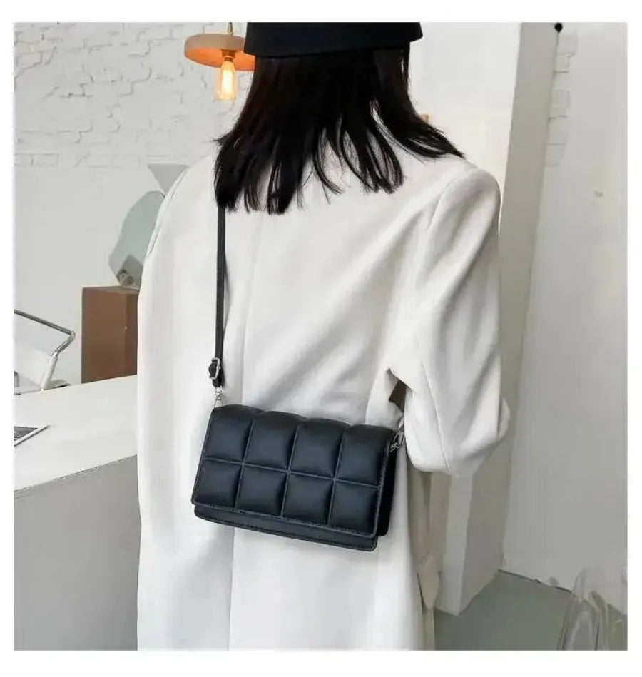Luxury Shoulder Bag for Women Trendy PU Leather Handbag Summer Square Shoulder Bag Messenger Bag