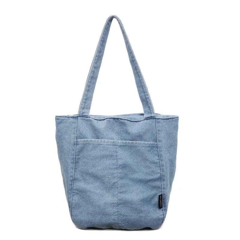 Casual Denim Shoulder Bag for Women Minimalist Daily Commute Crossbody Bag with Interior Zipper Pocket  Simple & Cool Design
