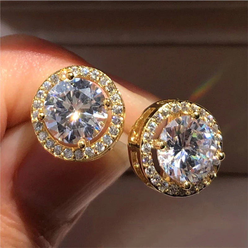 Zircon Earring Stud for Women And Men S925 Sterling Silver 18K Plating Earrings D Color VVS1 As Shinning As Diamond Jewelry