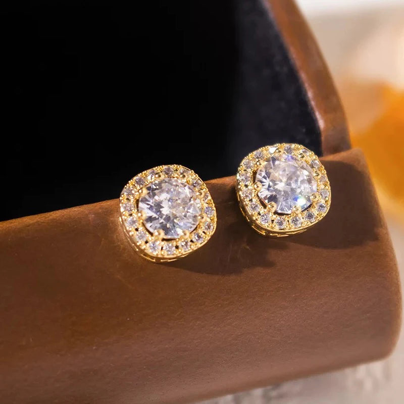 Zircon Earring Stud for Women And Men S925 Sterling Silver 18K Plating Earrings D Color VVS1 As Shinning As Diamond Jewelry
