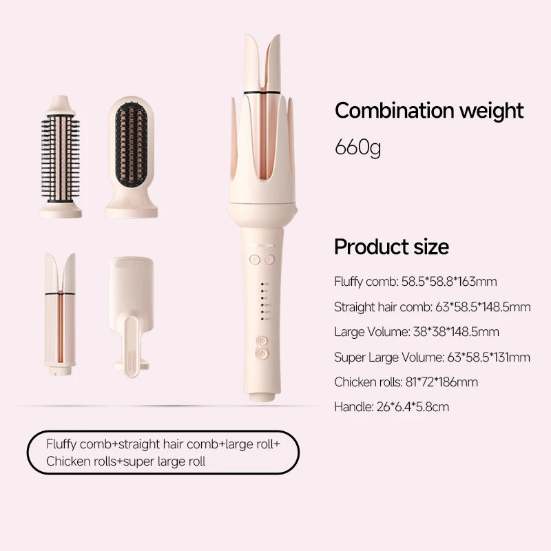 Automatic Hair Curler Negative Ion Ceramic Curling Iron - 40mm Large Wave Perm for Home Use, Lazy Person Electric Curling Wand