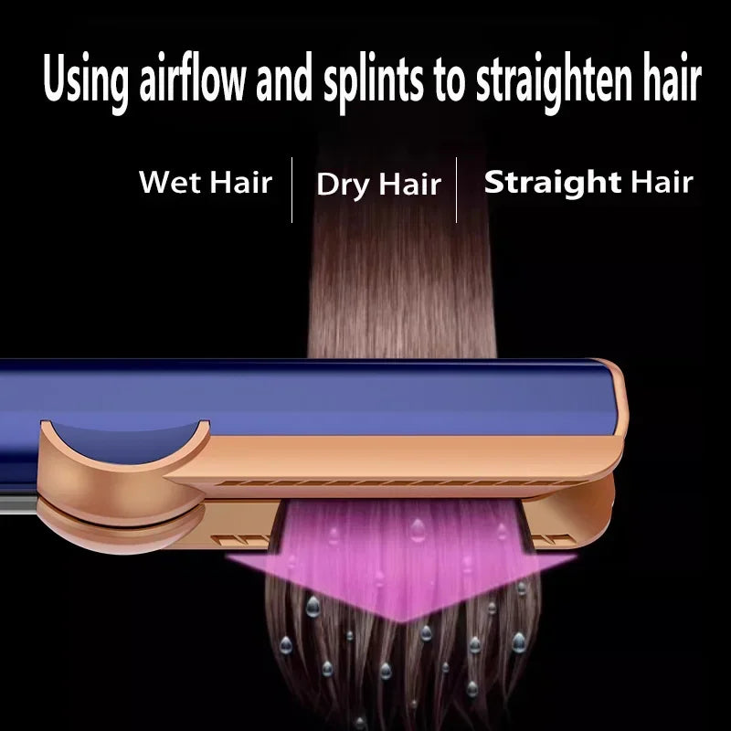 2 IN 1 Professional Hair Straightener & Hair Dryer Styling Tool Heat-Up Hair Flat Iron Negative Ion Iron Long-Lasting airstrait