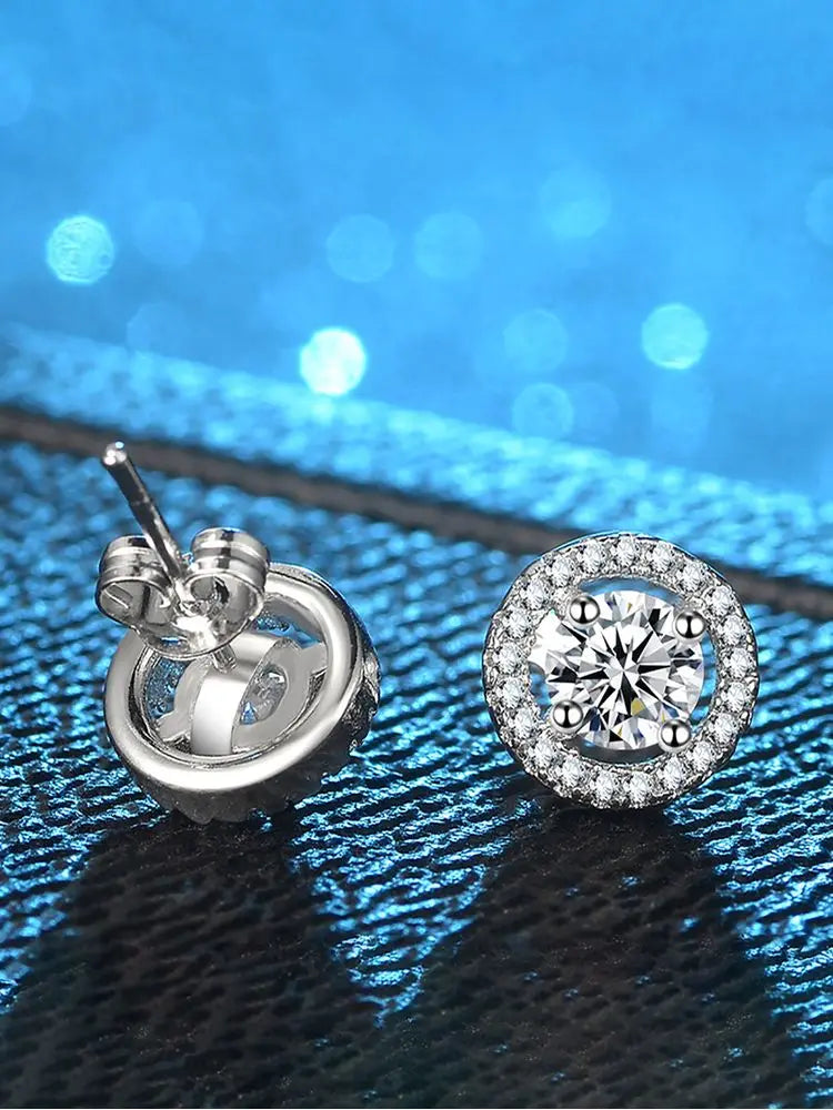 925 Sterling Silver White Simple Shiny Round Zircon Studs Earring For Women Engagement Wedding High Quality Fine Jewelry Gifts