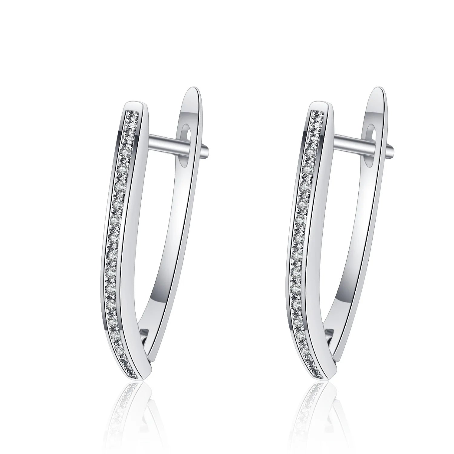 925 Sterling Silver Zircon Stud Earrings For Women High Quality Luxury Bridal Wedding Silver 925 Jewelry