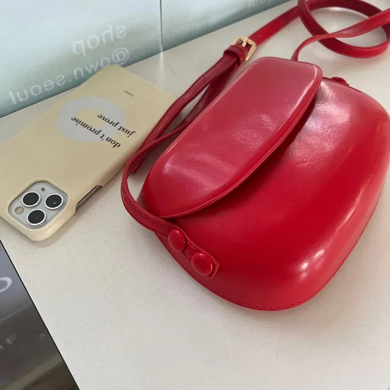 2025 Flap Crossbody Bags Women Mini PU Leather Shoulder Purses and Handbags for Girls Ladies Phone Simple Solid Designer Bag