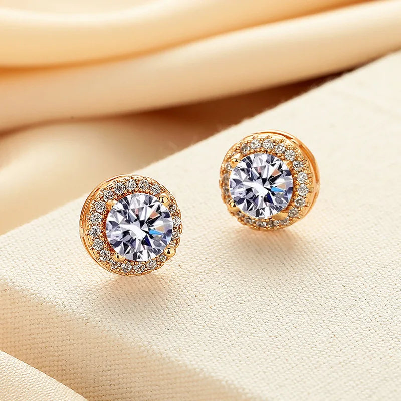 Zircon Earring Stud for Women And Men S925 Sterling Silver 18K Plating Earrings D Color VVS1 As Shinning As Diamond Jewelry