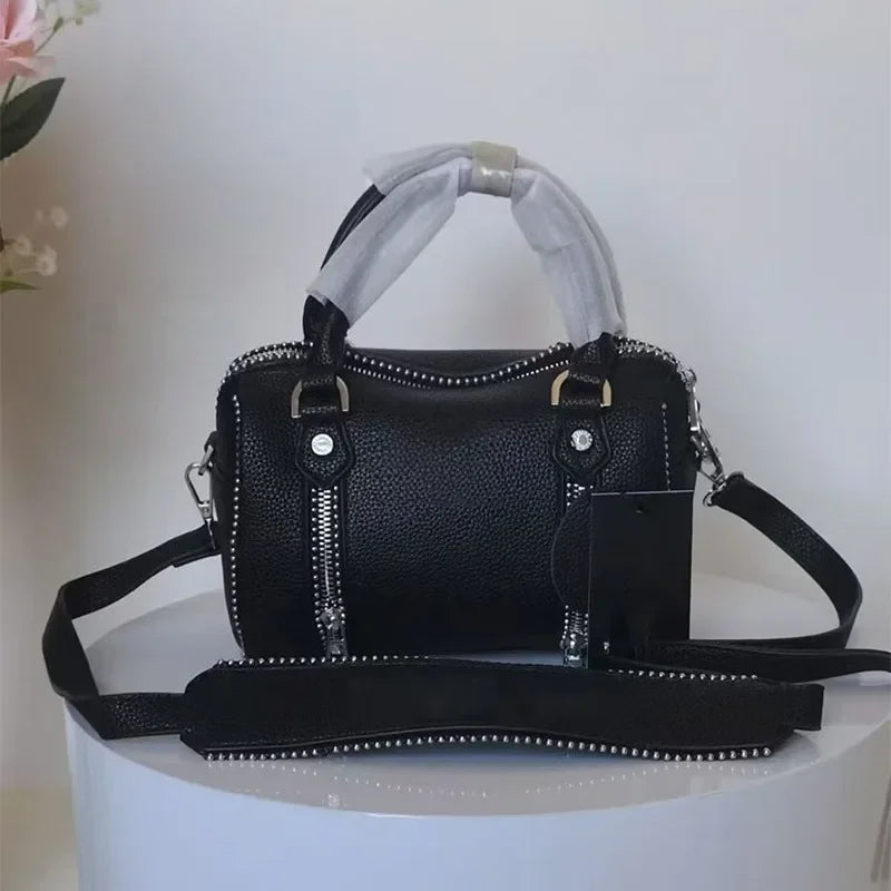 2026 New High-Quality Fashion Women's Shoulder Bag Black PU Leather Vintage Crossbody Bag Luxury Design Casual Handbag