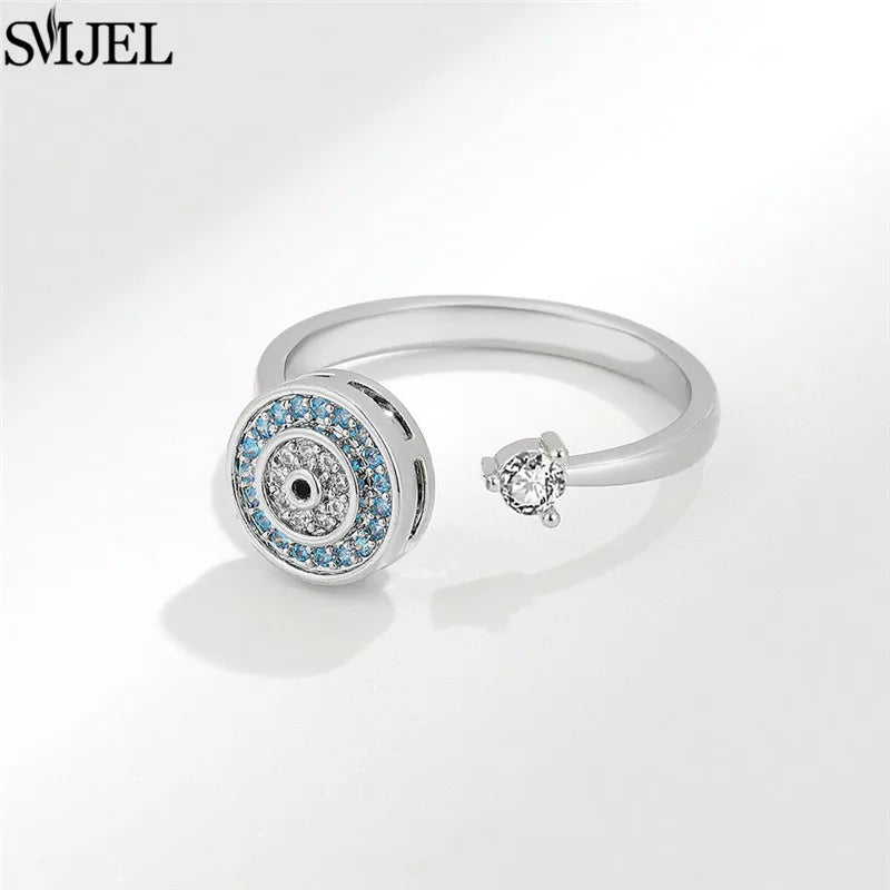 Luxury Rotating Anxiety Animal Rings for Women Spinner Fidgets Cute Flower Heart Dragonfly Anti Stress Ring Wedding Jewelry